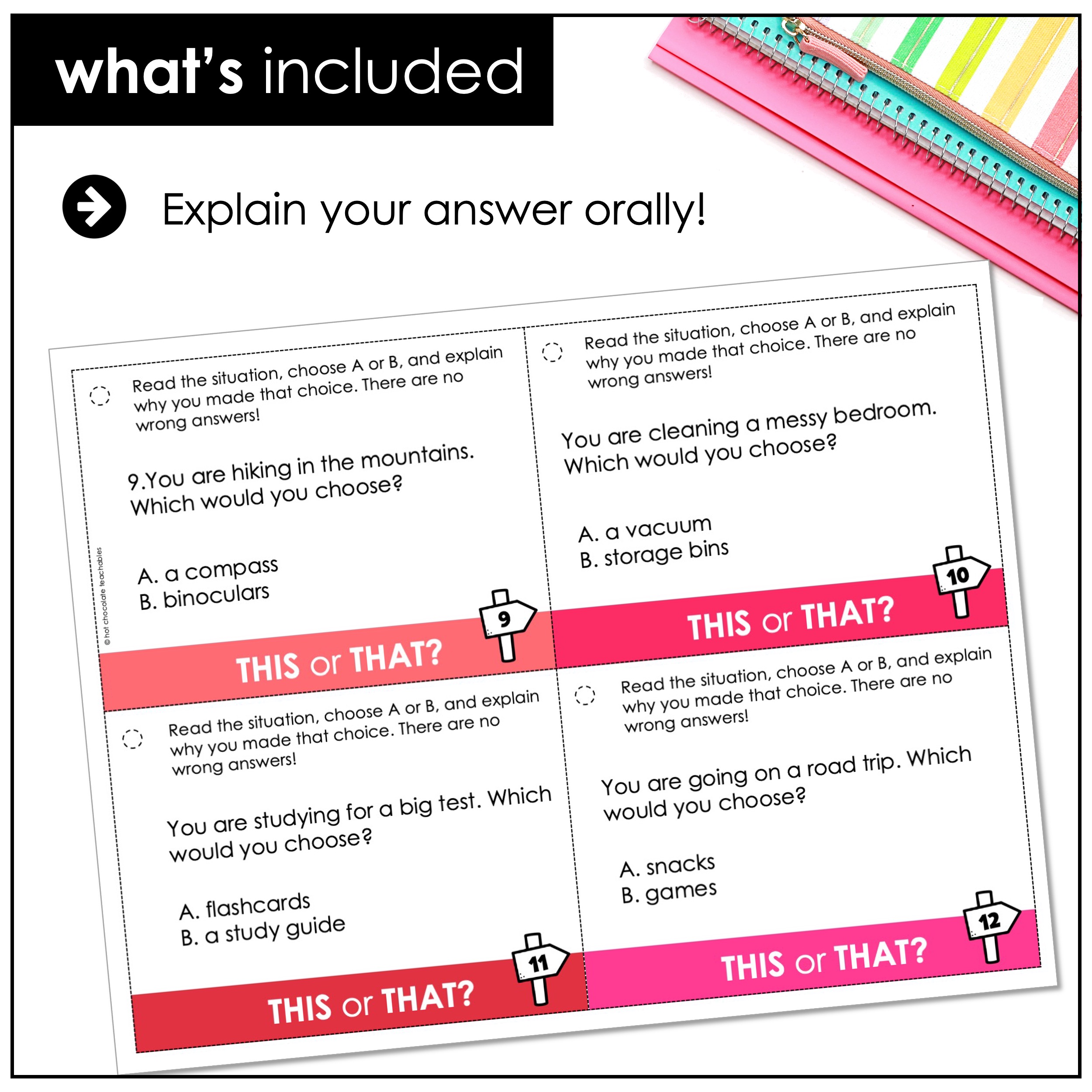 This or That ESL discussion cards for mixed-level classes with critical thinking speaking activities