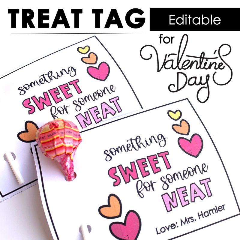Valentine's Day treat tag student gift idea printable