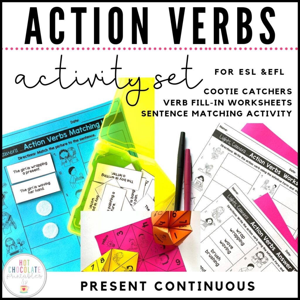 The Ultimate Action Verb Activity Guide : A few ways to practice the Present Continuous