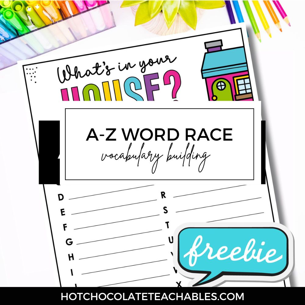 A-Z word race House and home vocabulary