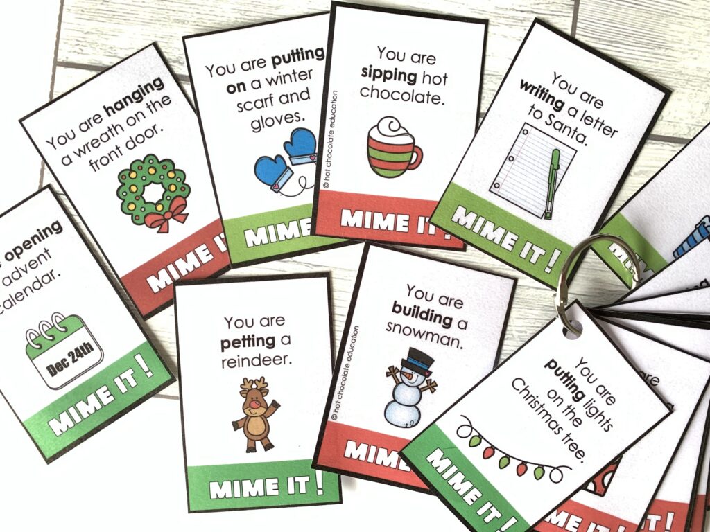 Christmas Charades: A Holiday Activity that your students will love!