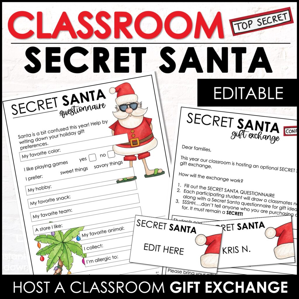 Secret Santa Gift Exchange Printables