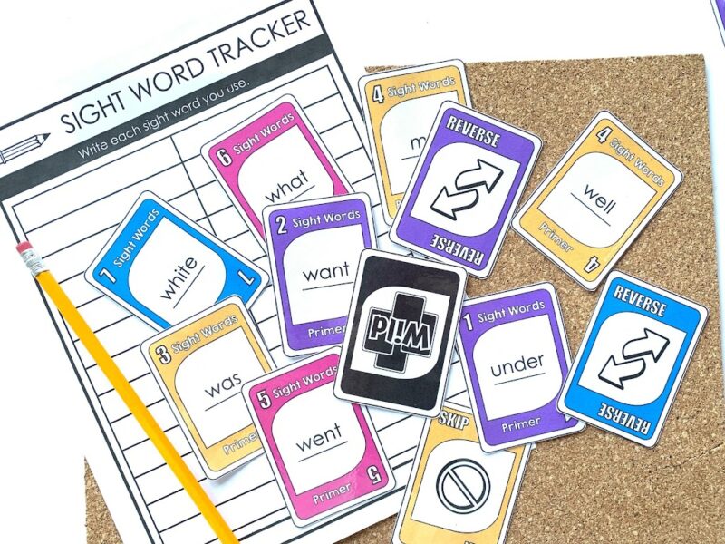Sight Word Card Game for beginning literacy