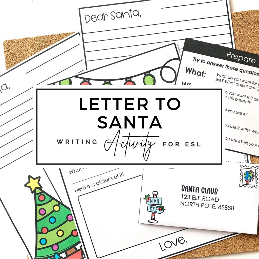 Dear Santa - Christmas Letter Writing Template Kit for ESL