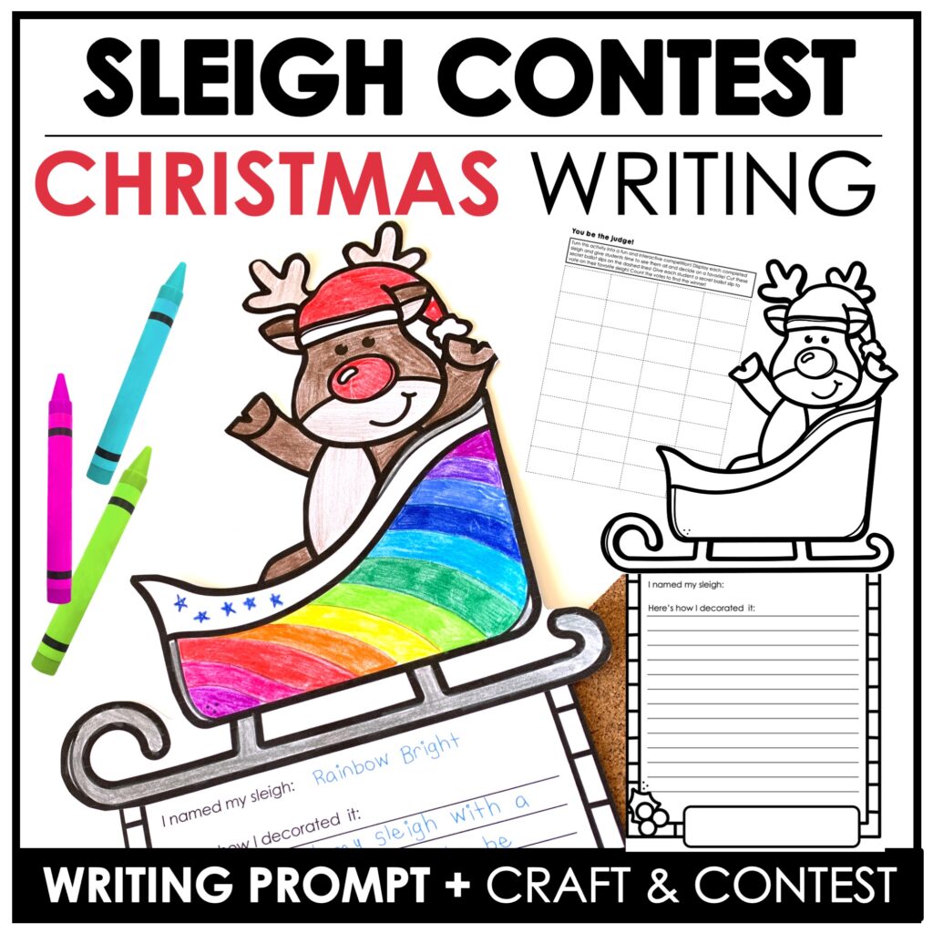 Sleigh Contest Christmas Descriptive Writing Activity for young learners