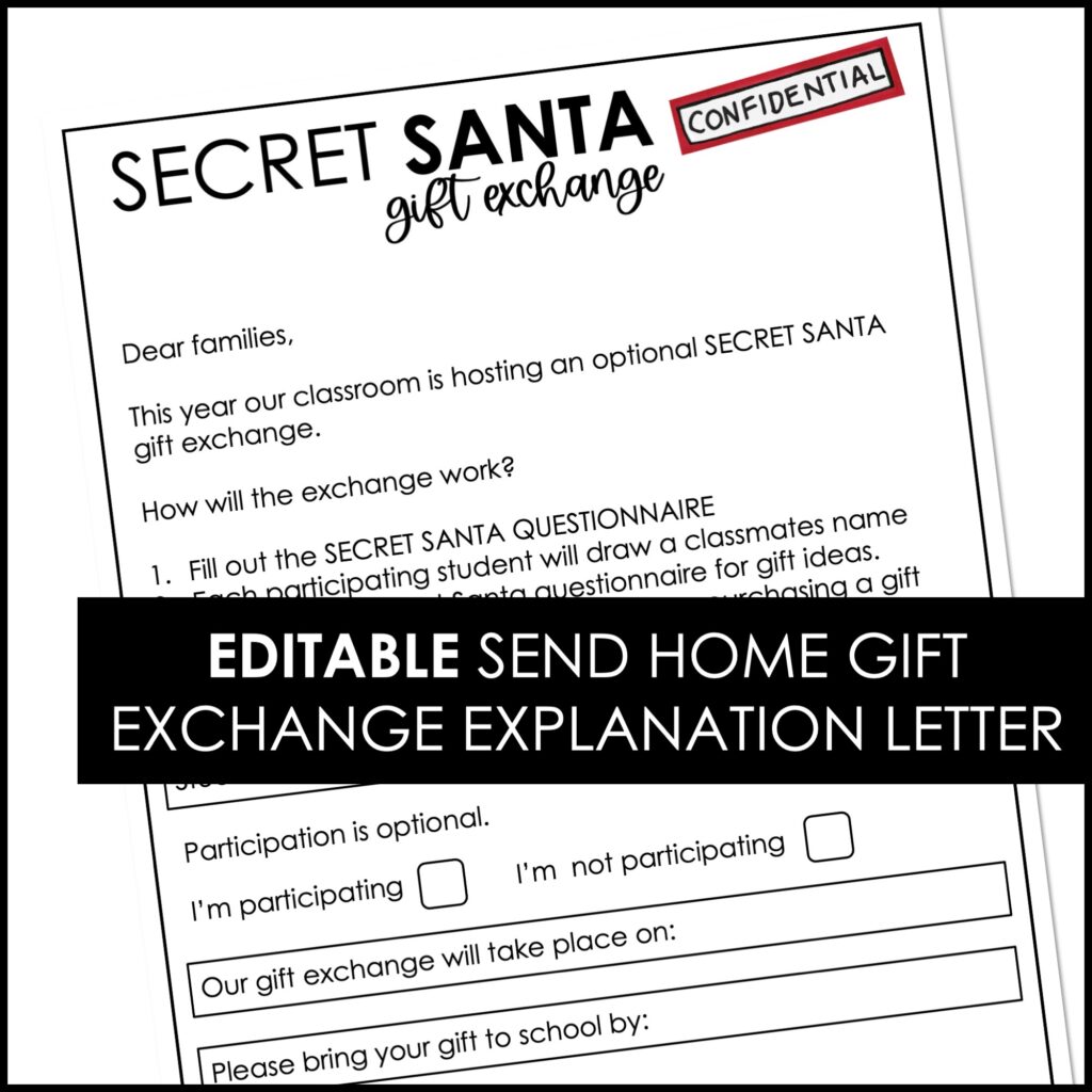 hosting a secret santa gift exchange in your classroom