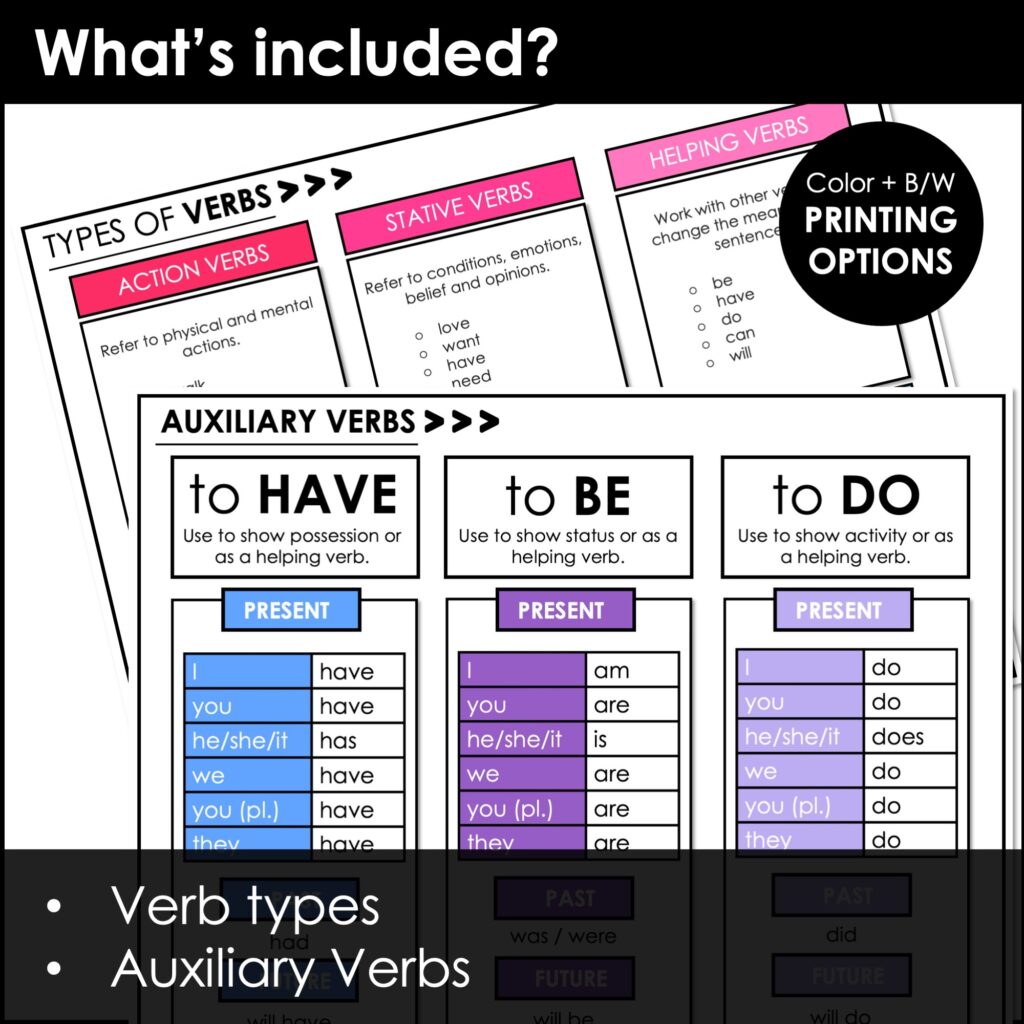 auxiliary verbs and verb conjugations