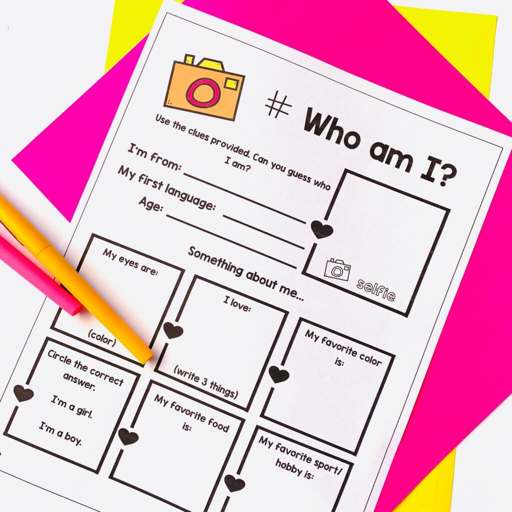student profile getting to know you worksheets