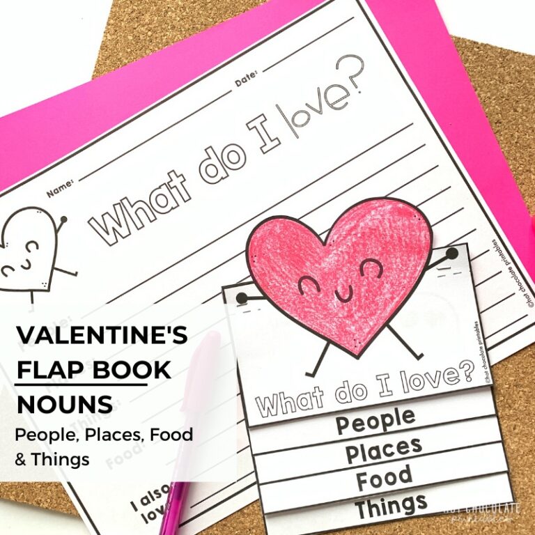 Valentine's Day Noun flap book