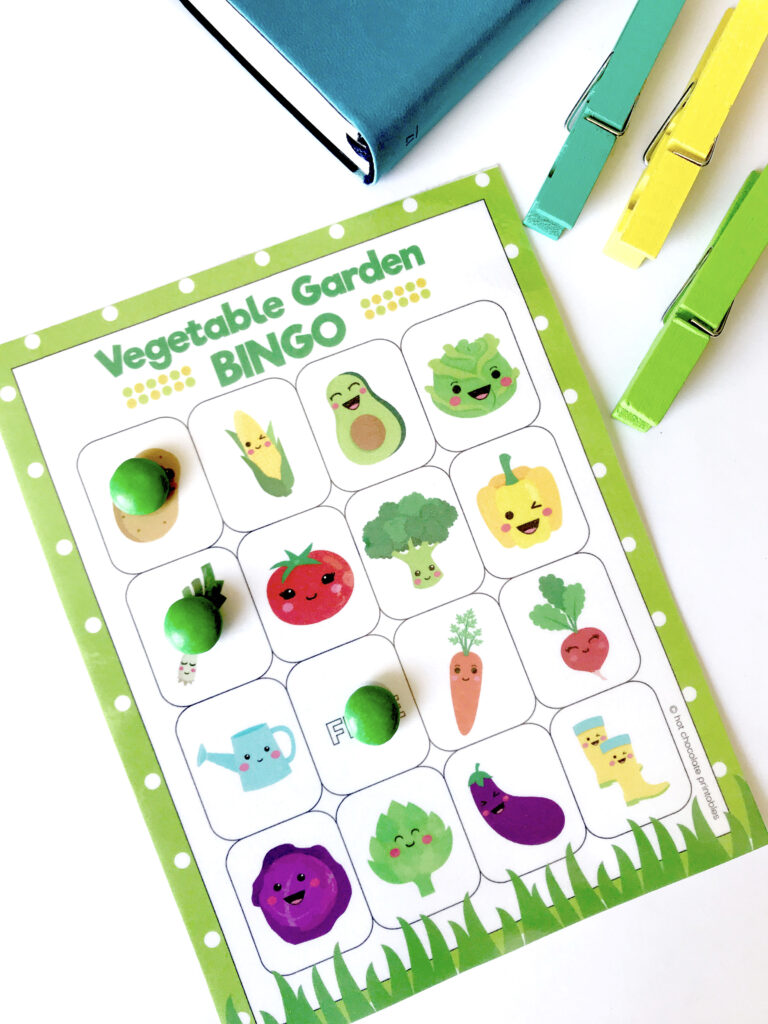 Fruit and Vegetable Bingo Games to practice vocabulary