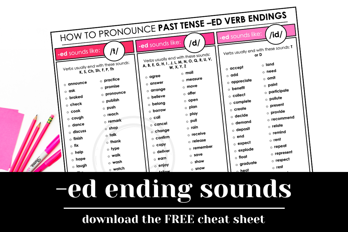 practice past tense verbs with -ed endings free download worksheet