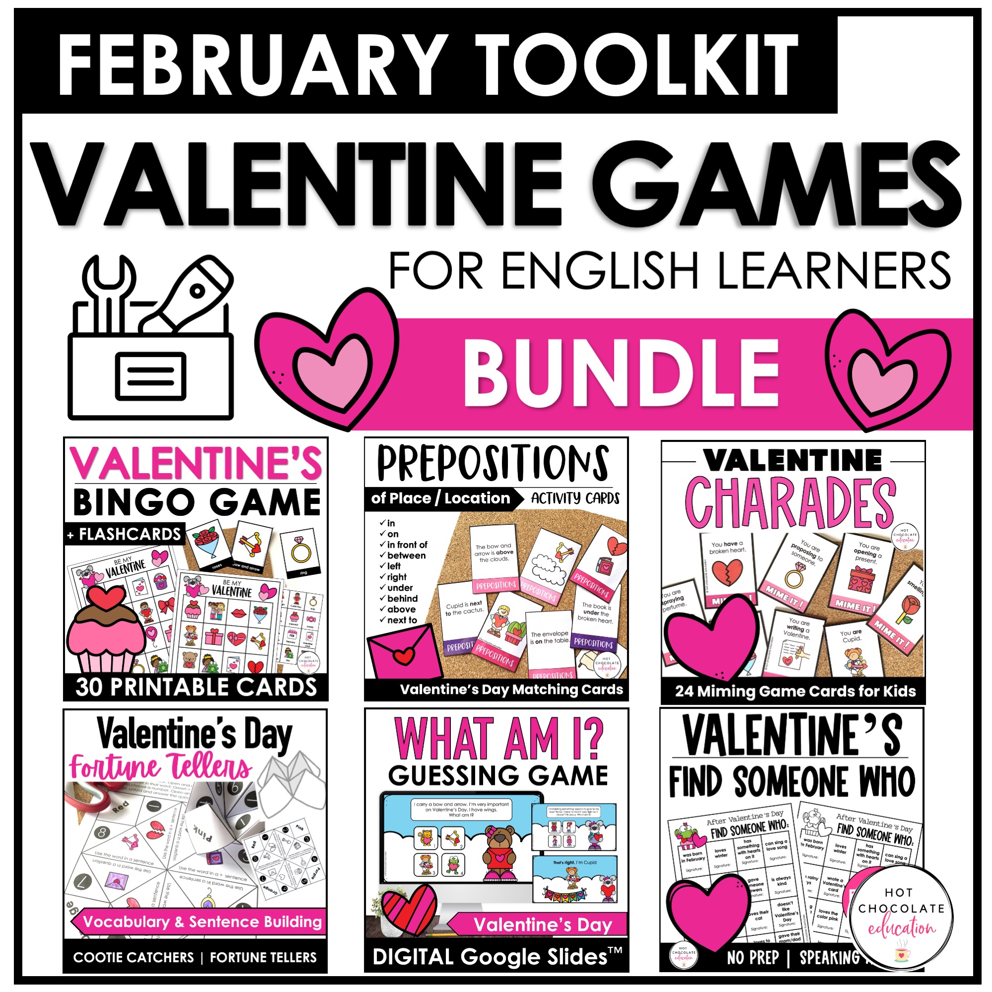 Valentine's Day Games and Activities Bundle for ESL