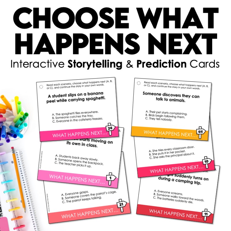 Powerful Storytelling Practice with Choose What Happens Next Task Cards